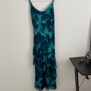 Elegant Teal Floral Dress